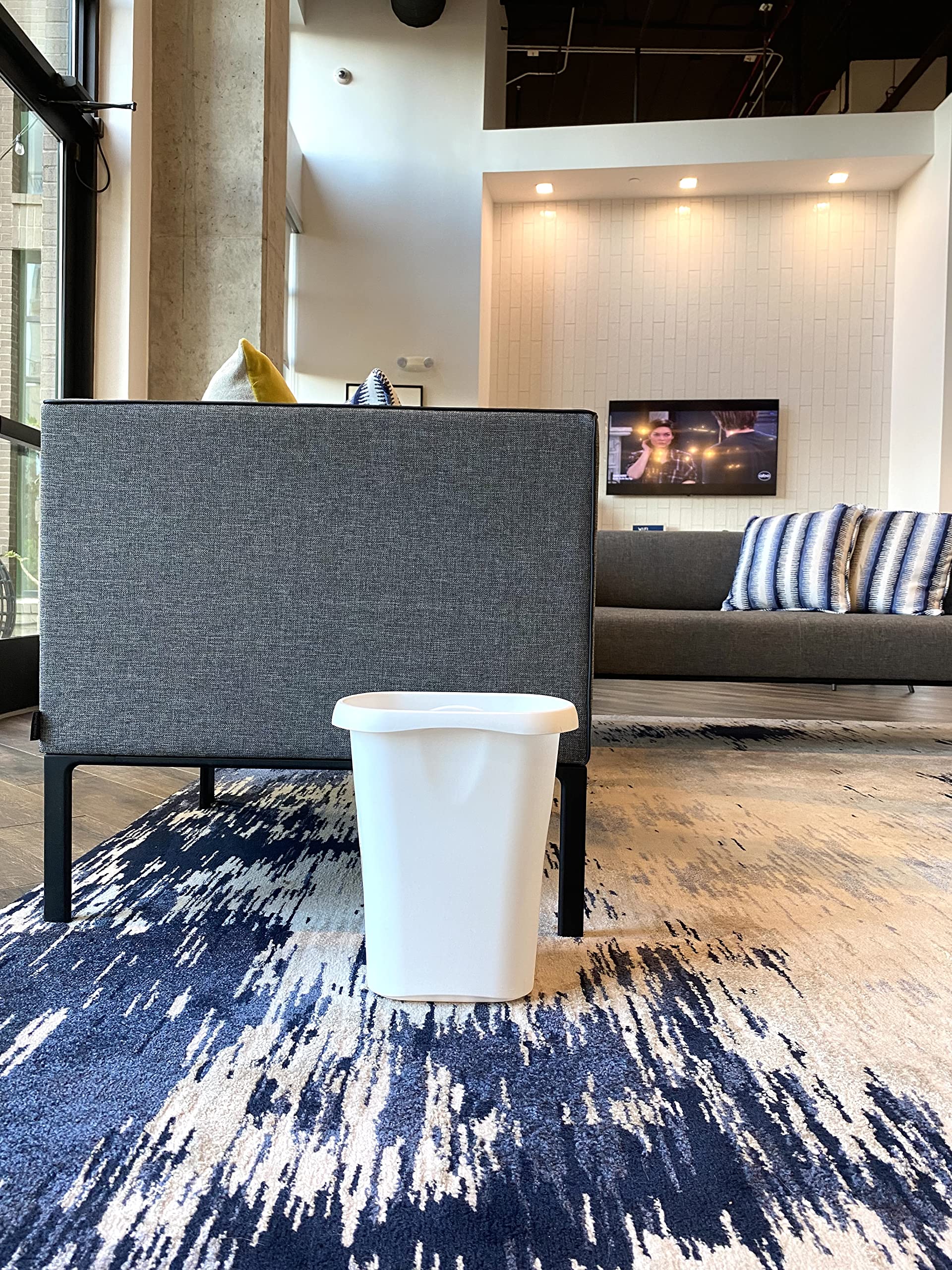 Rubbermaid Open Waste Basket, 32-Court/8-Gallon, Black, Garbage Container Bin For Kids/Adults, Fits Under Desk For Kitchen/Home/